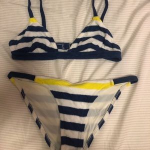 Solid & Striped Terry Cloth Bikini Set